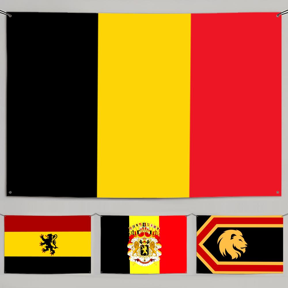 Retro Gaming Banner - Classic Belgium Flags Retro Football Wall