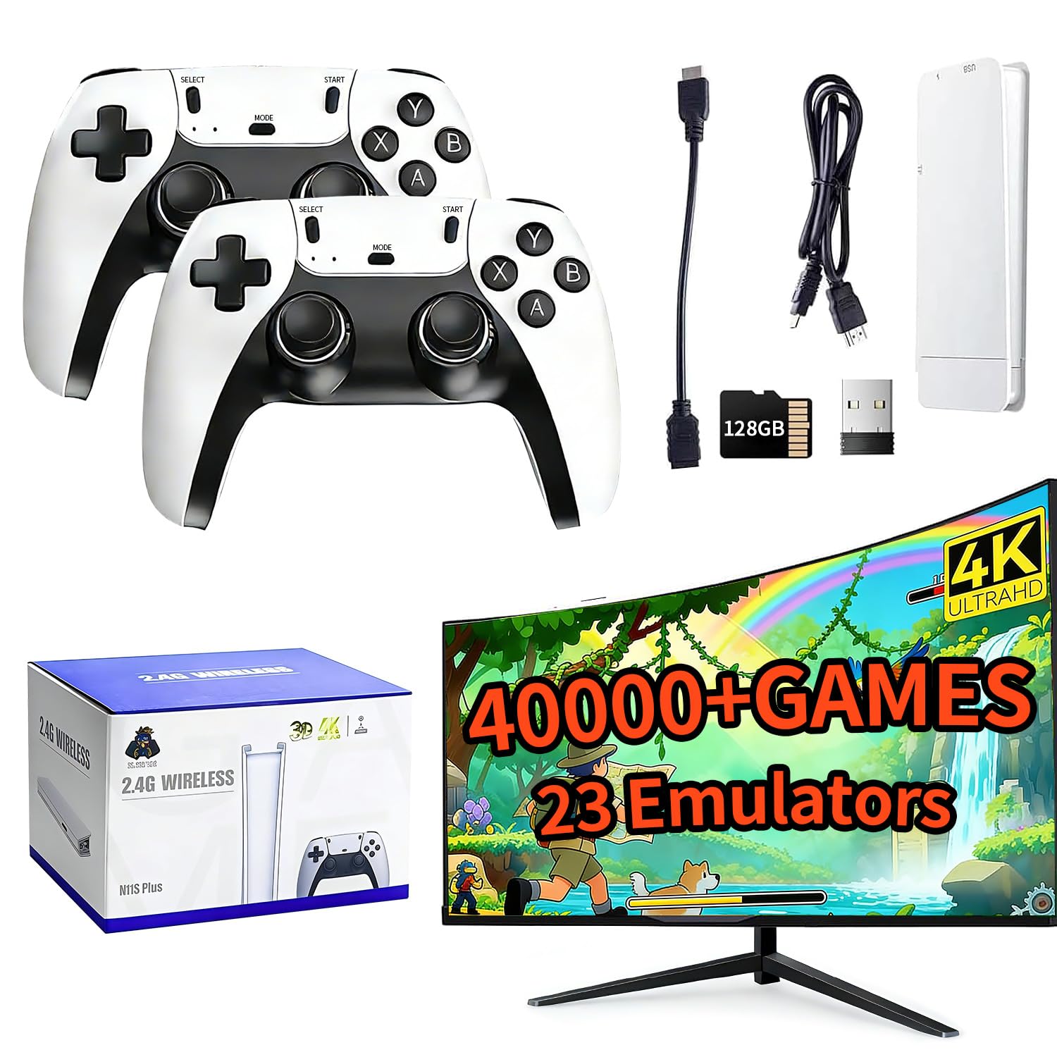 Retro Gaming System - 2026 Retro Gaming Console, 4K HD