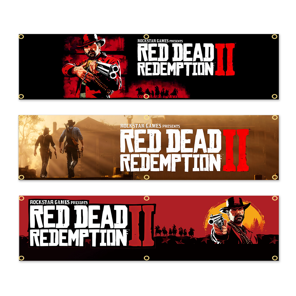 Retro Gaming Banner - 60x240cm Western Cowboy Decor Banner Vintage