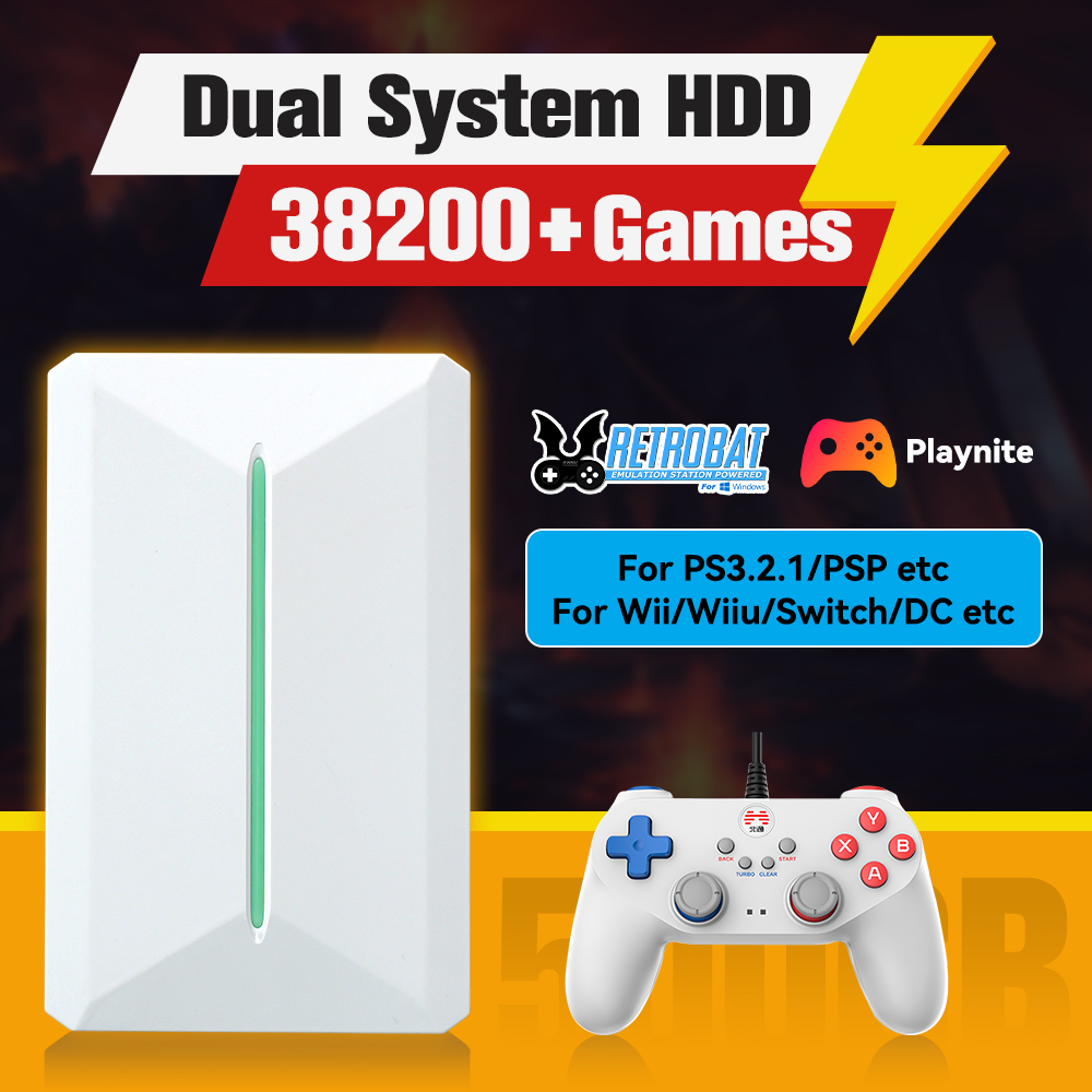 Retro Gaming System - Retrobat＆Playnite System HDD Retro Game Console