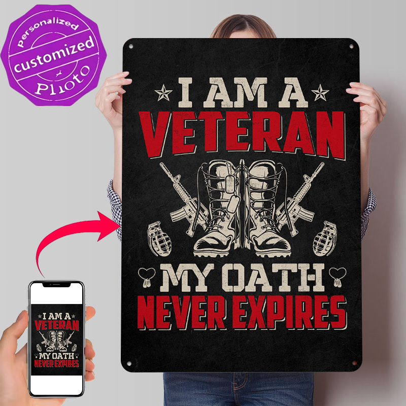 Retro Gaming Bar - Veteran Military Quote Metal Poster Wall