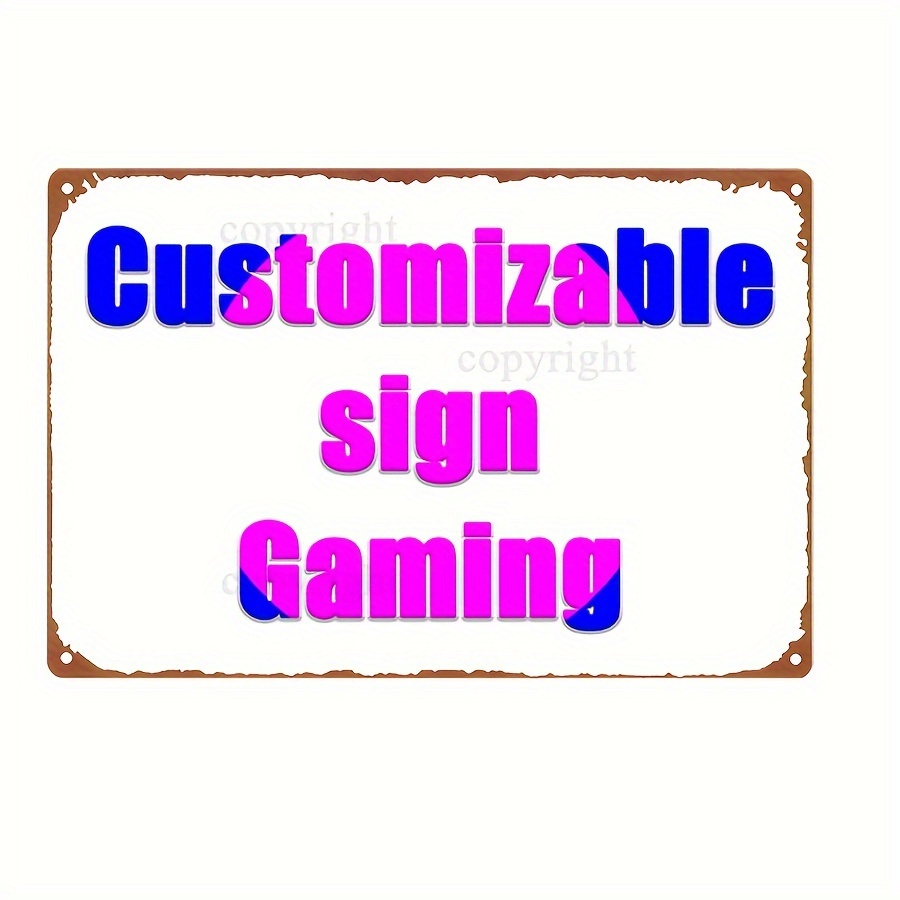 Retro Gaming Bar - 8x12 Inch Custom Gaming Metal Sign