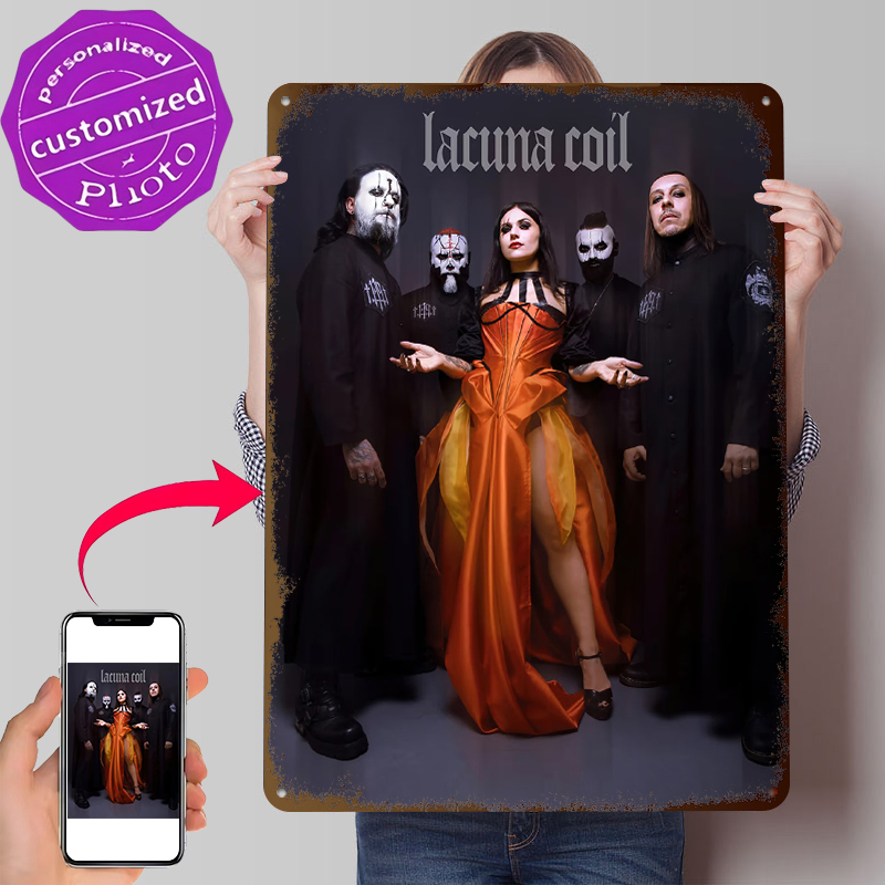 Retro Gaming Bar - Lacuna Coil Band Portrait Tin Poster