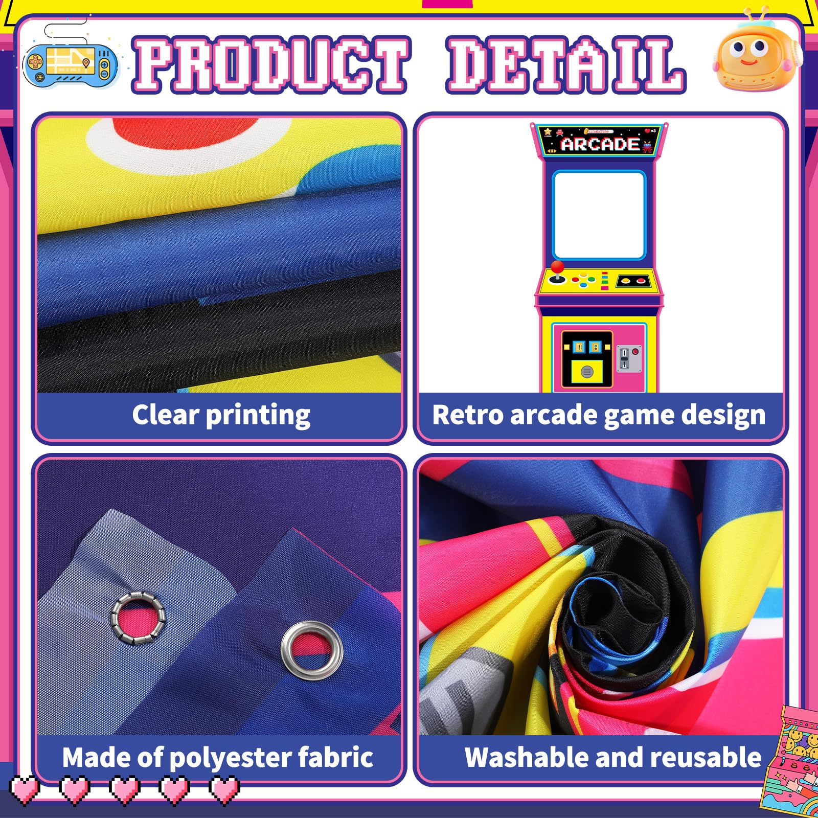 Retro Video Gaming Fabric Arca - Retro Gaming Banner recensione e prezzo