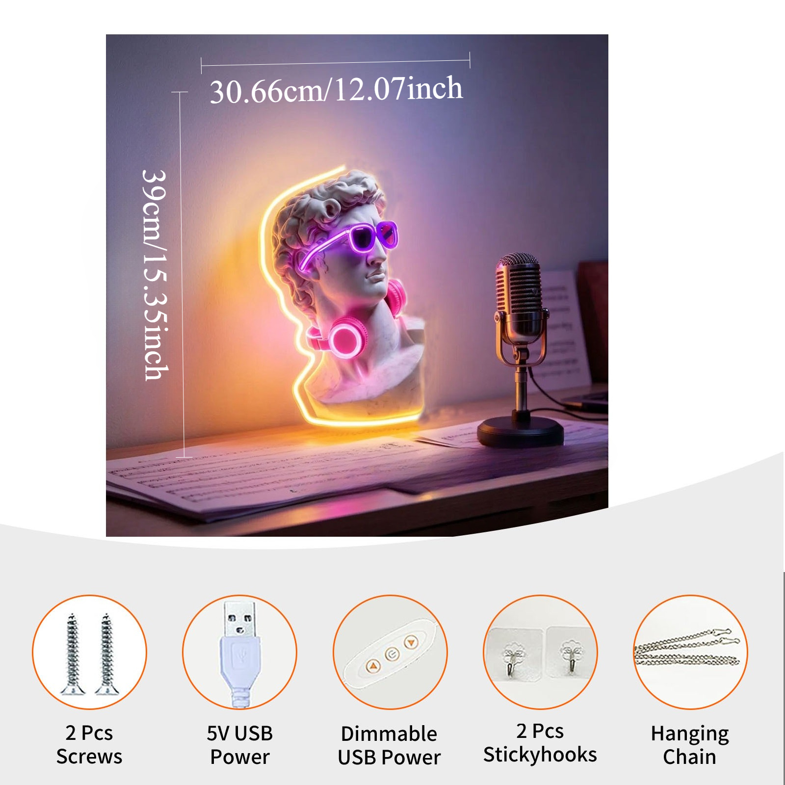 David with Headphones Art LED  - Retro Gaming Bar recensione e prezzo