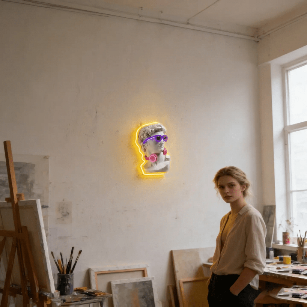 David with Headphones Art LED  - Retro Gaming Bar recensione e prezzo