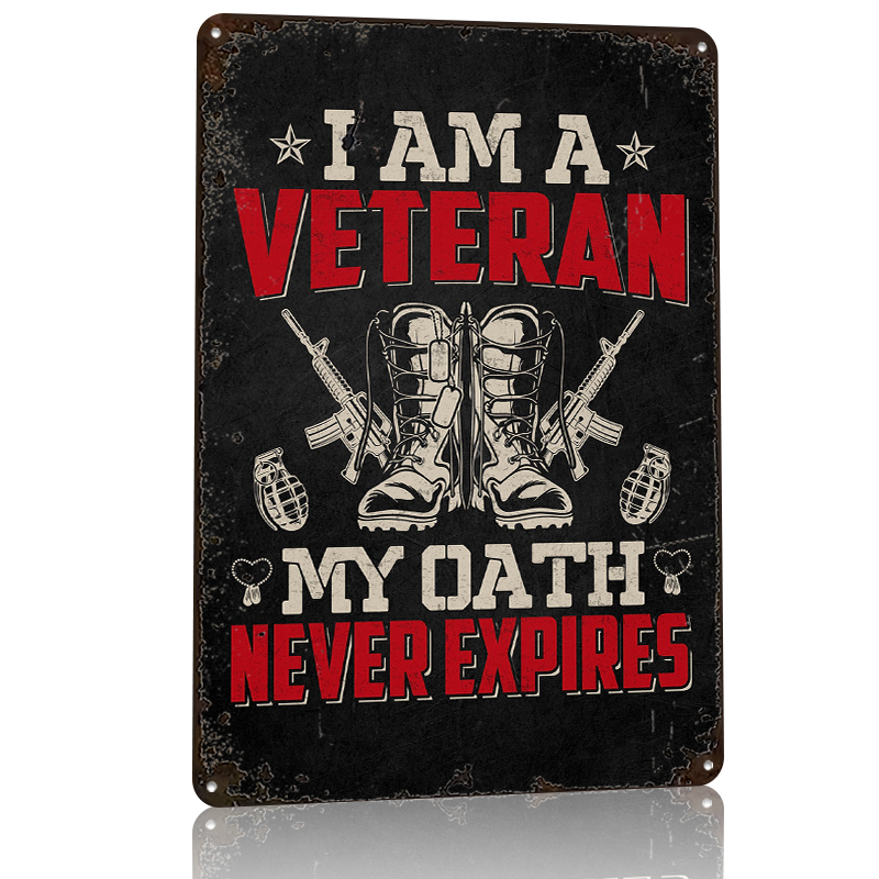 Veteran Military Quote Metal P - Retro Gaming Bar recensione e prezzo
