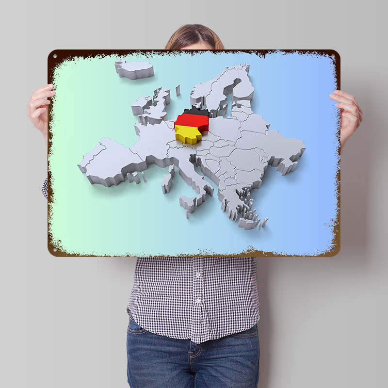 Germany on Europe Map Metal Po - Retro Gaming On recensione e prezzo